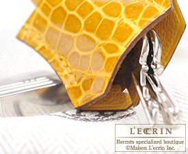 Hermes　Birkin Touch bag 25　Jaune ambre　Togo leather/Niloticus Crocodile skin　Silver hardware