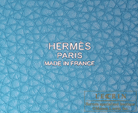 Hermes　Picotin Lock　Eclat bag PM　Blue du nord/Rouge coeur　Clemence leather/Swift leather　Silver hardware