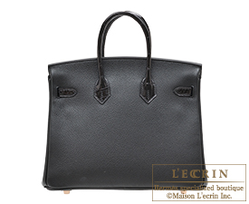 Hermes　Birkin Touch bag 25　Black　Novillo leather/Niloticus crocodile skin　Rose gold hardware
