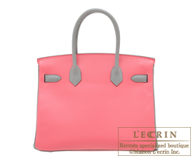 Hermes　Birkin bag 30　Rose azalee/Gris mouette　Epsom leather　Matt silver hardware