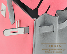 Hermes　Birkin bag 30　Rose azalee/Gris mouette　Epsom leather　Matt silver hardware