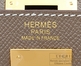 Hermes　Kelly bag 32　Etoupe/Taupe grey　Epsom leather　Gold hardware