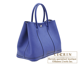 Hermes　Garden Party bag 36/PM　Blue electric　Country leather　Silver hardware