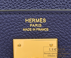 Hermes　Kelly bag 28　Blue encre　Togo leather　Gold hardware