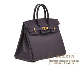 Hermes　Birkin bag 25　Raisin　Epsom leather　Gold hardware