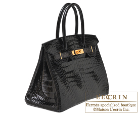 Hermes Birkin bag 30 Black Porosus crocodile skin Gold hardware | Hermes Birkin | L&#39;ecrin ...