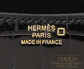 Hermes　Constance mini　Black　Alligator　crocodile skin　Rose gold hardware