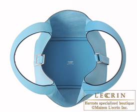 Hermes　Picotin Lock　Tressage De Cuir bag 18/PM　Blue du nord/Rouge coeur/Gold　Epsom leather　Silver hardware