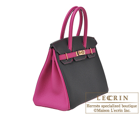 Hermes　Birkin bag 30　Black/Rose purple　Togo leather　Champagne gold hardware
