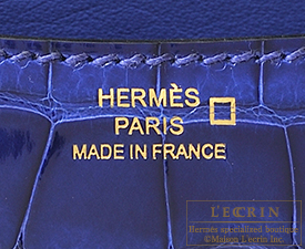 Hermes　Constance mini　Blue electric　Alligator crocodile skin　Gold hardware