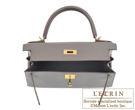 Hermes　Kelly bag 28　Etain　Epsom leather　Gold hardware