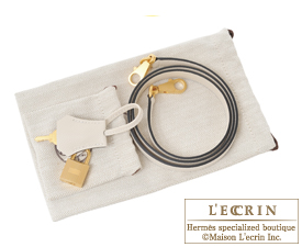 Hermes　Personal Kelly bag 25　Black/Craie　Epsom leather　Matt gold hardware