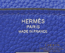 Hermes　Birkin bag 25　Blue electric　Togo leather　Silver hardware