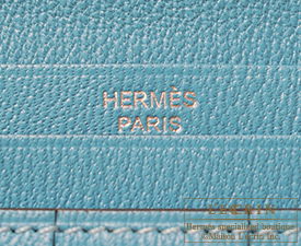Hermes　Bearn Soufflet　Blue Saint-Cyr　Matt alligator crocodile skin　Silver hardware