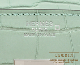 Hermes　Birkin bag 30　Vert d'eau　Matt alligator crocodile skin　Silver hardware