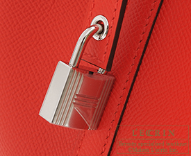 Hermes　Picotin Lock　Tressage De Cuir bag MM　Rouge coeur/Blue du nord/Rouge H　Epsom leather　Silver hardware