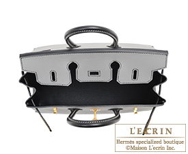 Hermes　Birkin bag 25　Gris mouette/Black　Epsom leather　Matt gold hardware