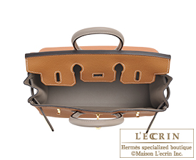 Hermes　Birkin bag 25　Gold/Gris asphalt　Togo leather　Gold hardware