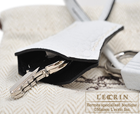 Hermes　Birkin bag 30　White/Black　Clemence leather　Silver hardware