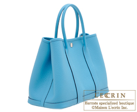 Hermes　Garden Party bag 30/TPM　Blue du nord　Country leather　Silver hardware