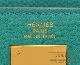 Hermes　Kelly bag 28　Vert verone　Togo leather　Gold hardware
