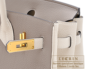 Hermes　Birkin bag 30　Gris asphalt/Craie　Togo leather　Gold hardware