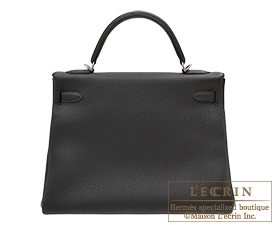 Hermes　Kelly bag 32　Black　Togo leather　Silver hardware