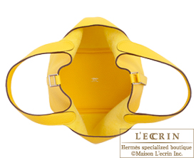 Hermes　Picotin Lock bag 18/PM　Jaune de naples　Clemence leather　Silver hardware