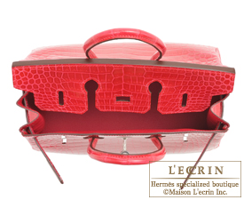 Hermes　Birkin bag 25　Rose extreme　Porosus crocodile skin　Silver hardware