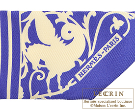 Hermes　Twilly　Astrologie a Pois　Indigo/Ivory/Rouge　Silk