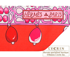Hermes　Twilly　Parures des Maharajas　Rouge grenadine/Rose/Mauve　Silk