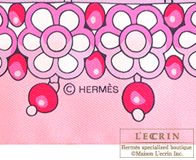 Hermes　Twilly　Parures des Maharajas　Rouge grenadine/Rose/Mauve　Silk