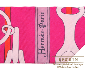 Hermes　Twilly　Panoplie Equestre　Fuchsia/Rose/Rouge　Silk