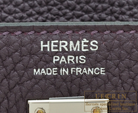 Hermes　Kelly bag 25　Raisin　Togo leather　Silver hardware