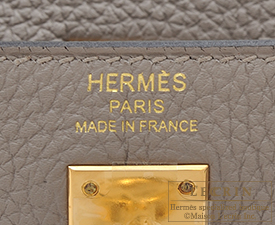 Hermes　Kelly bag 25　Gris asphalt　Togo leather　Gold hardware
