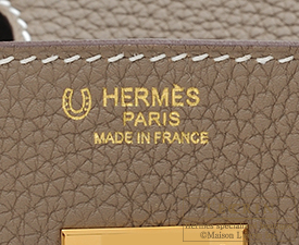 Hermes　Birkin bag 30　Etoupe grey　Togo leather　Gold hardware