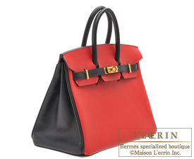 Hermes　Birkin bag 25　Rouge casaque/Black　Epsom leather　Gold hardware