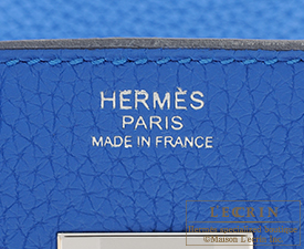 Hermes　Birkin Verso bag 30　Blue zellige/Blue paradise　Clemence leather　Silver hardware