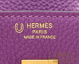 Hermes　Birkin bag 25　Anemone/Gris mouette　Togo leather　Matt gold hardware