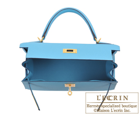 Hermes　Kelly bag 28　Blue du nord　Epsom leather　Gold hardware