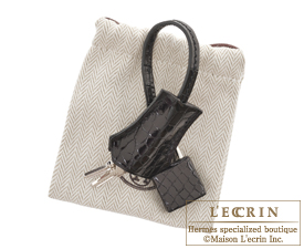 Hermes　Birkin bag 25　Black　Niloticus crocodile skin　Silver hardware