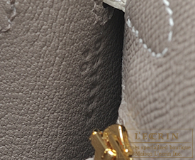 Hermes　Personal Kelly bag 25　Gris asphalt/Craie　Epsom leather　Gold hardware