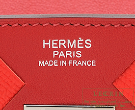 HERMES Birkin 30 Tressage De Cuir Hand Bag Swift Epsom Rouge Piment  90206583