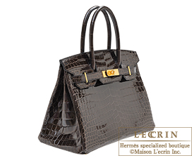 Hermes　Birkin bag 30　Graphite　Niloticus crocodile skin　Gold hardware