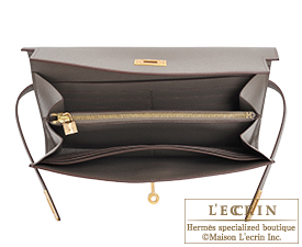 Hermes　Kelly wallet long　Etain　Epsom leather　Gold hardware