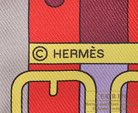 Hermes　Twilly　Rocabar　Bordeaux/Vert/Rouge　Silk