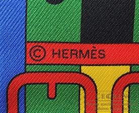 Hermes　Twilly　Rocabar　Blue roy/Jaune/Vert　Silk