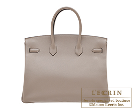 Hermes　Birkin bag 35　Gris asphalt　Novillo leather　Silver hardware