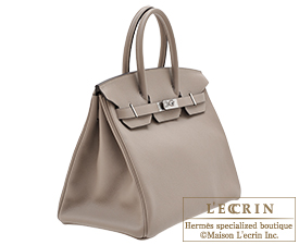 Hermes　Birkin bag 35　Gris asphalt　Novillo leather　Silver hardware