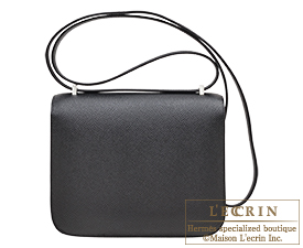 Hermes　Personal Constance mini　Black/Orange poppy　Epsom leather　Silver hardware